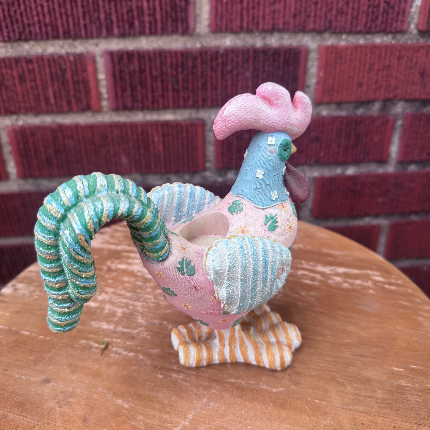 Colorful Rooster Candle Holder