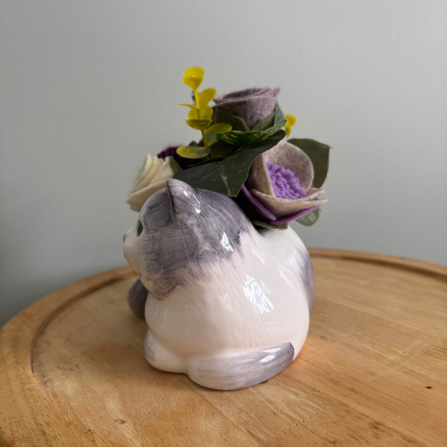 Vintage Cat Planter Bouquet