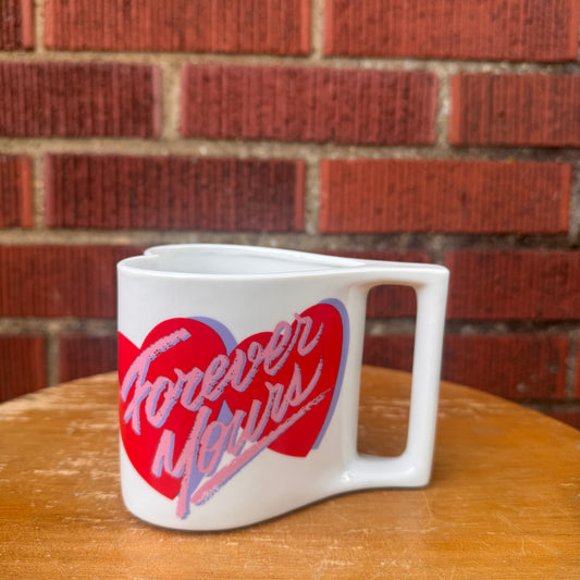 Vintage 1980s Avon "Forever Yours" Heart Shaped Mug