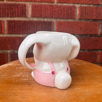 Vintage Hand-Painted Ceramic Bunny Mug "Stephanie"