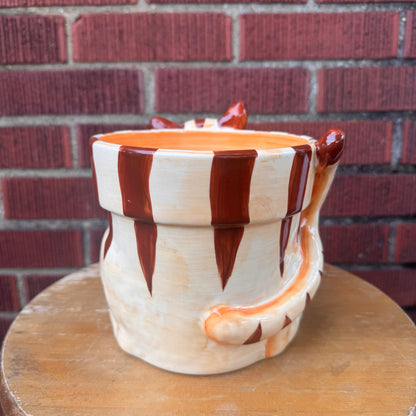 Vintage Ceramic Tabby Cat Planter