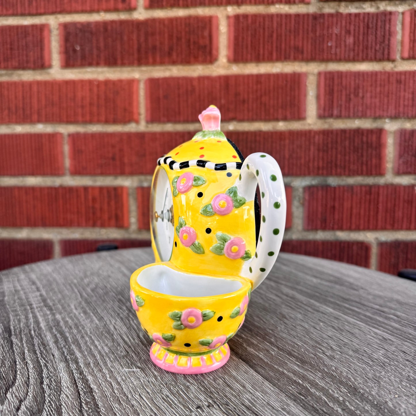 Mary Engelbreit Teacup & Saucer Mantle Clock