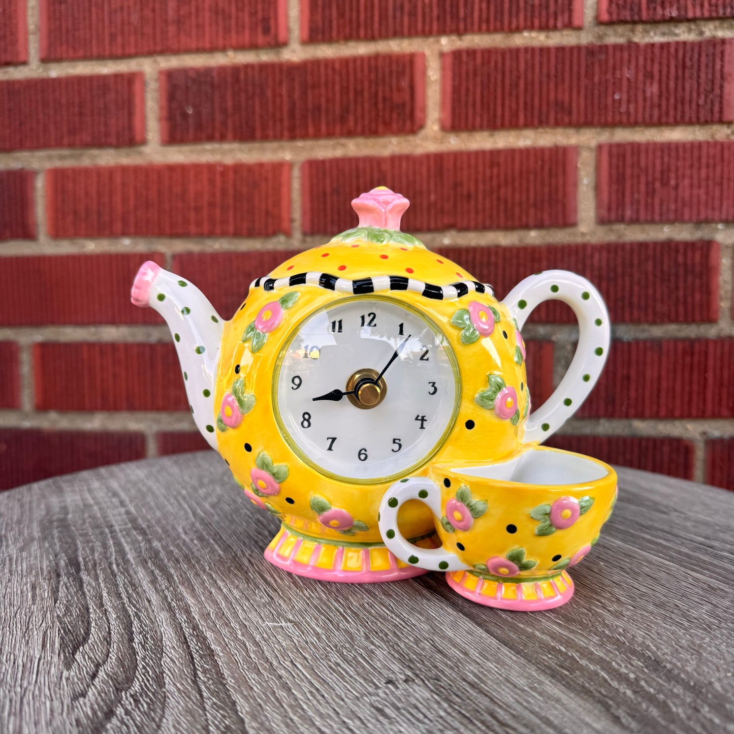 Mary Engelbreit Teacup & Saucer Mantle Clock