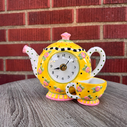 Mary Engelbreit Teacup & Saucer Mantle Clock