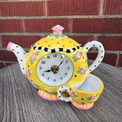 Mary Engelbreit Teacup & Saucer Mantle Clock