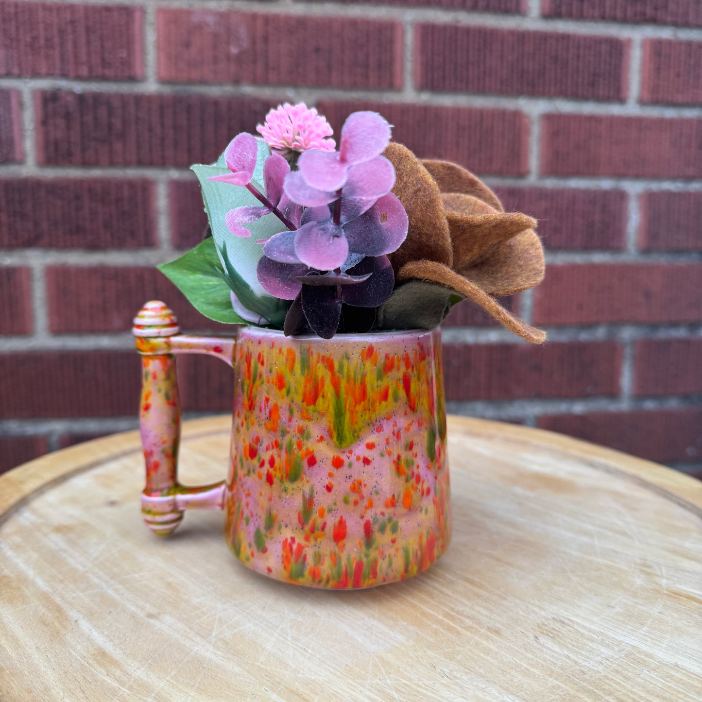 Pink Drip Glaze Mug Bouquet