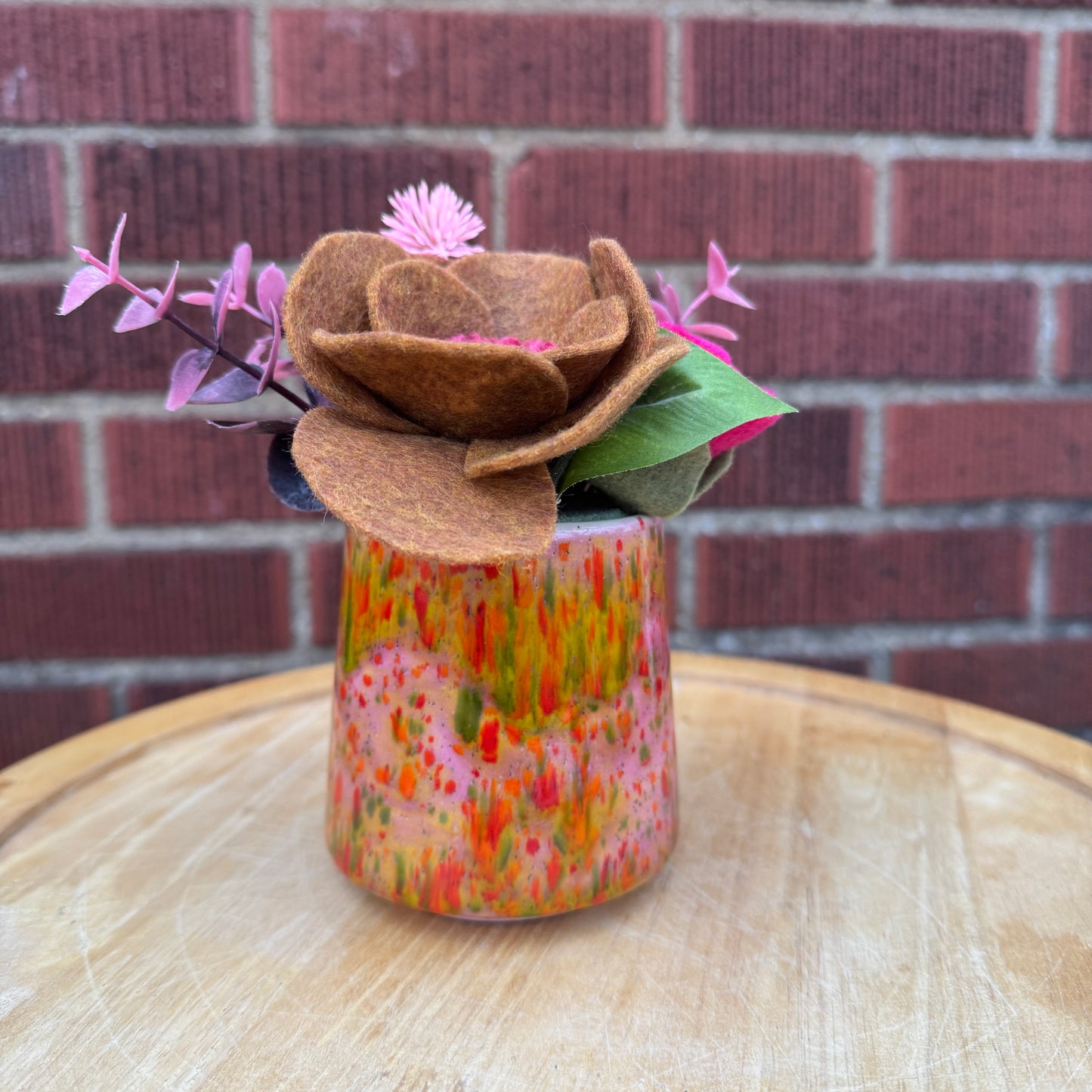 Pink Drip Glaze Mug Bouquet