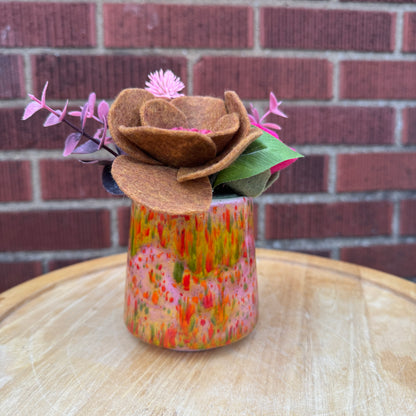 Pink Drip Glaze Mug Bouquet