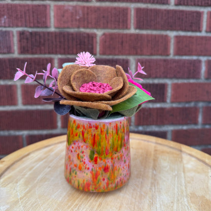 Pink Drip Glaze Mug Bouquet