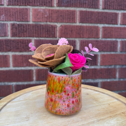 Pink Drip Glaze Mug Bouquet