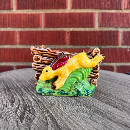 Vintage Ceramic Planter w/ Yellow Rabbit