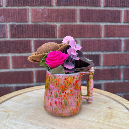 Pink Drip Glaze Mug Bouquet