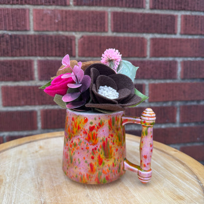 Pink Drip Glaze Mug Bouquet