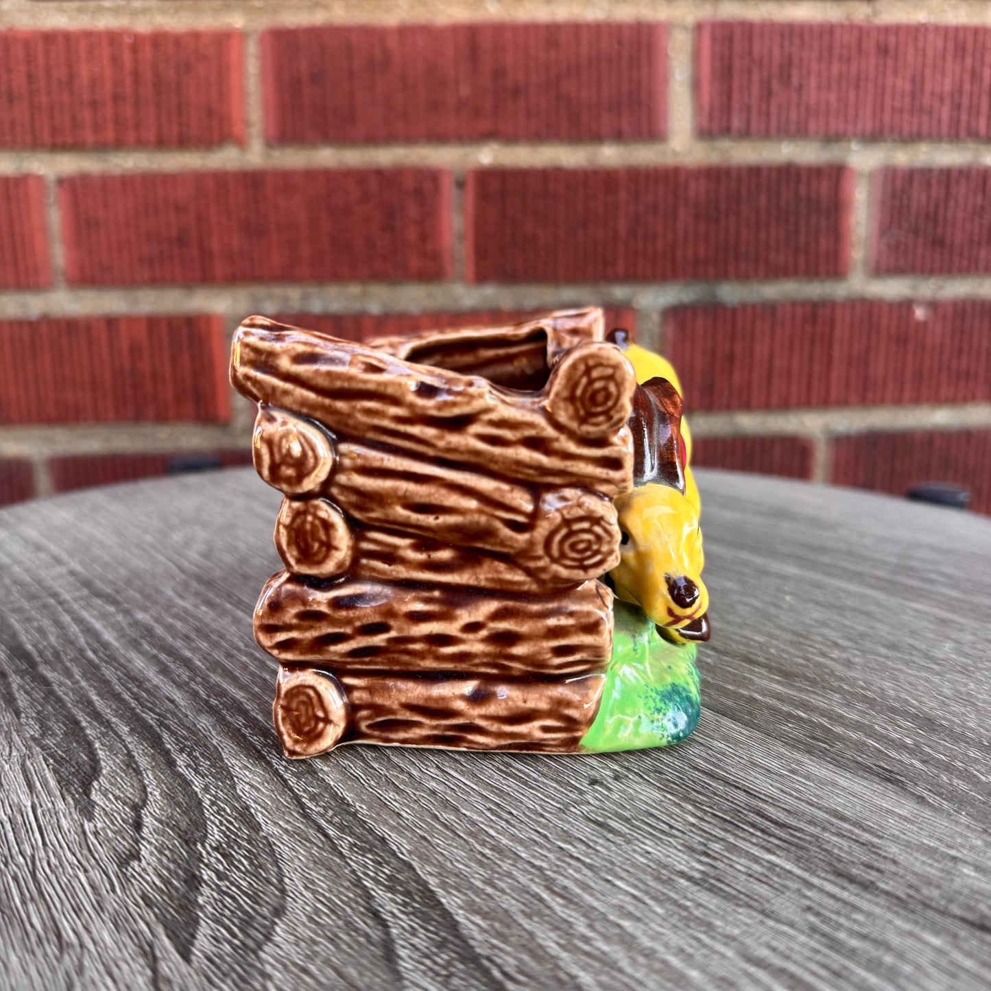 Vintage Ceramic Planter w/ Yellow Rabbit