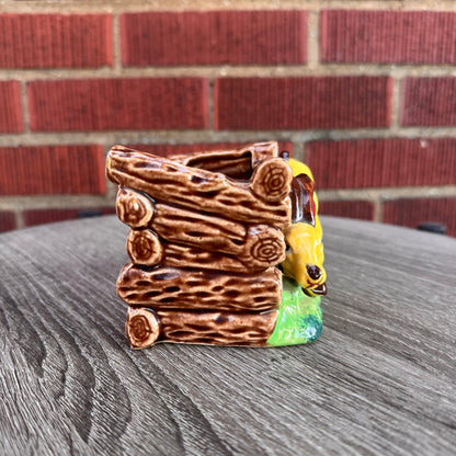 Vintage Ceramic Planter w/ Yellow Rabbit