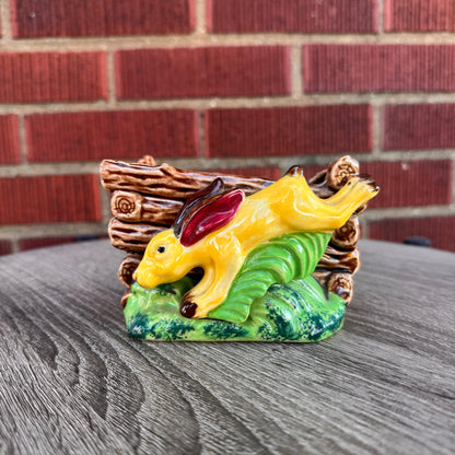 Vintage Ceramic Planter w/ Yellow Rabbit