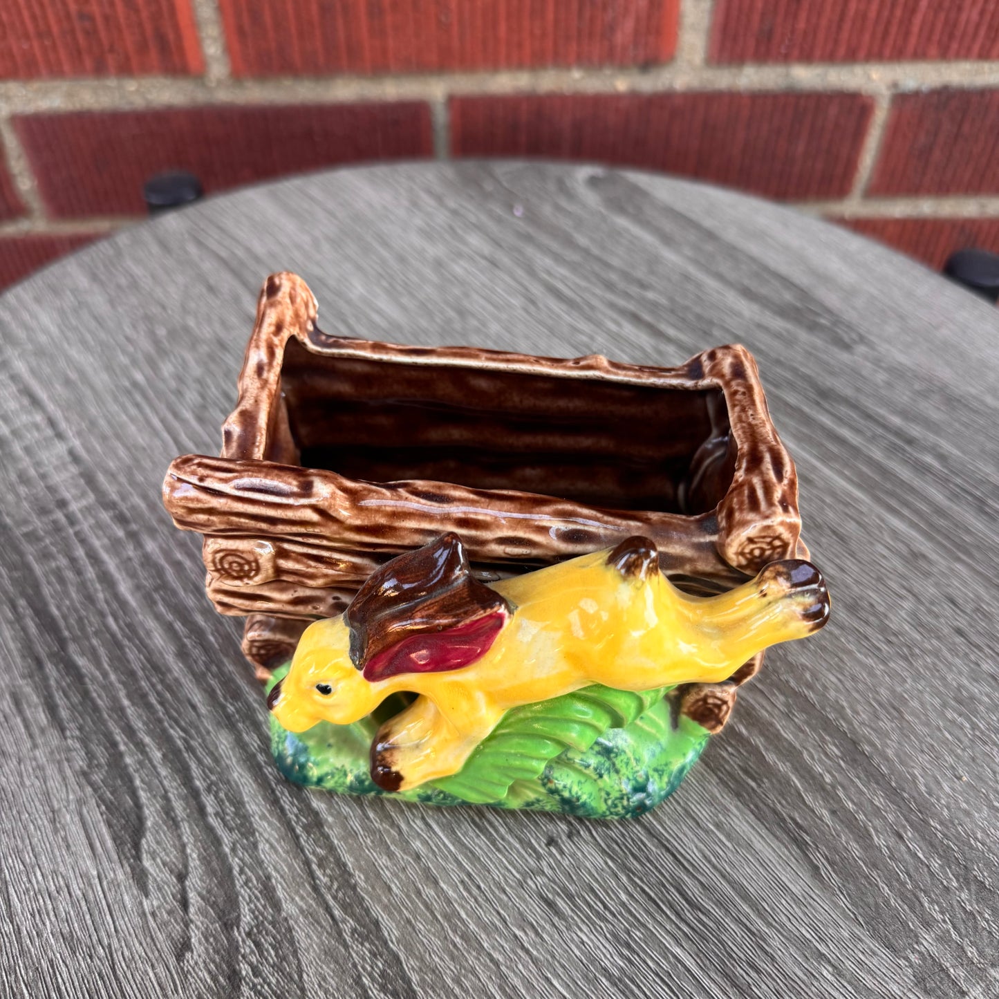 Vintage Ceramic Planter w/ Yellow Rabbit