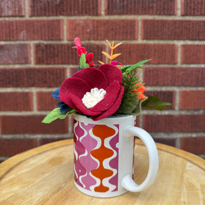 Pink & Orange Wavy Mug Bouquet