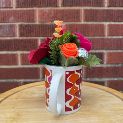 Pink & Orange Wavy Mug Bouquet