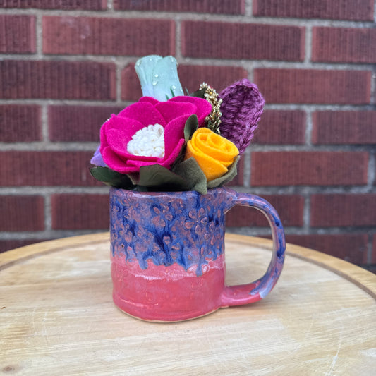 Pink/Purple Handmade Mug Bouquet