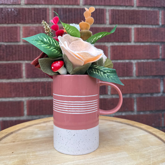 Tall Pink Etch Mug Bouquet