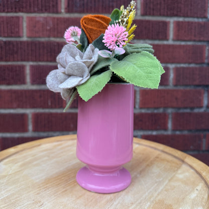 Pink Pedestal Mug Bouquet