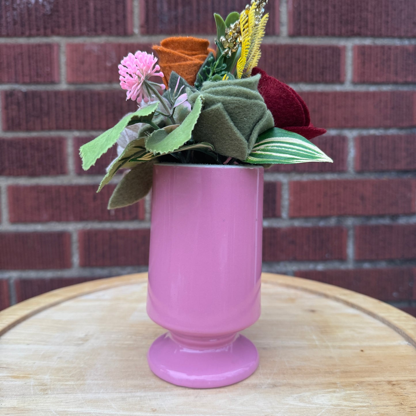 Pink Pedestal Mug Bouquet