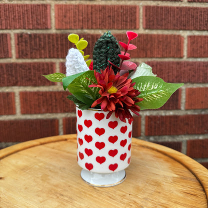 Vintage Pedestal Red Heart Bouquets (2 Available)