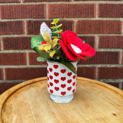 Vintage Pedestal Red Heart Bouquets (2 Available)