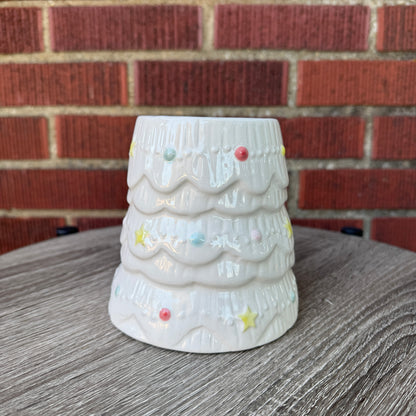Holly & Jolly White Pastel Christmas Tree Mug