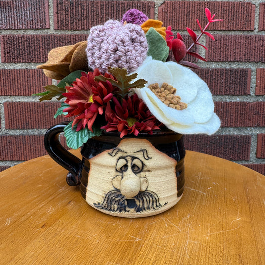 Vintage Peter Petrie Studio Face Mug Bouquet