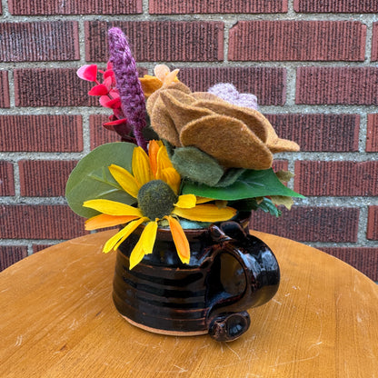 Vintage Peter Petrie Studio Face Mug Bouquet