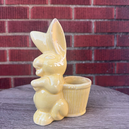 Vintage Bunny Rabbit with Basket Planter