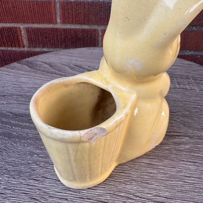 Vintage Bunny Rabbit with Basket Planter