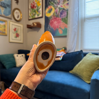 Ceramic Orange Bird Figurine