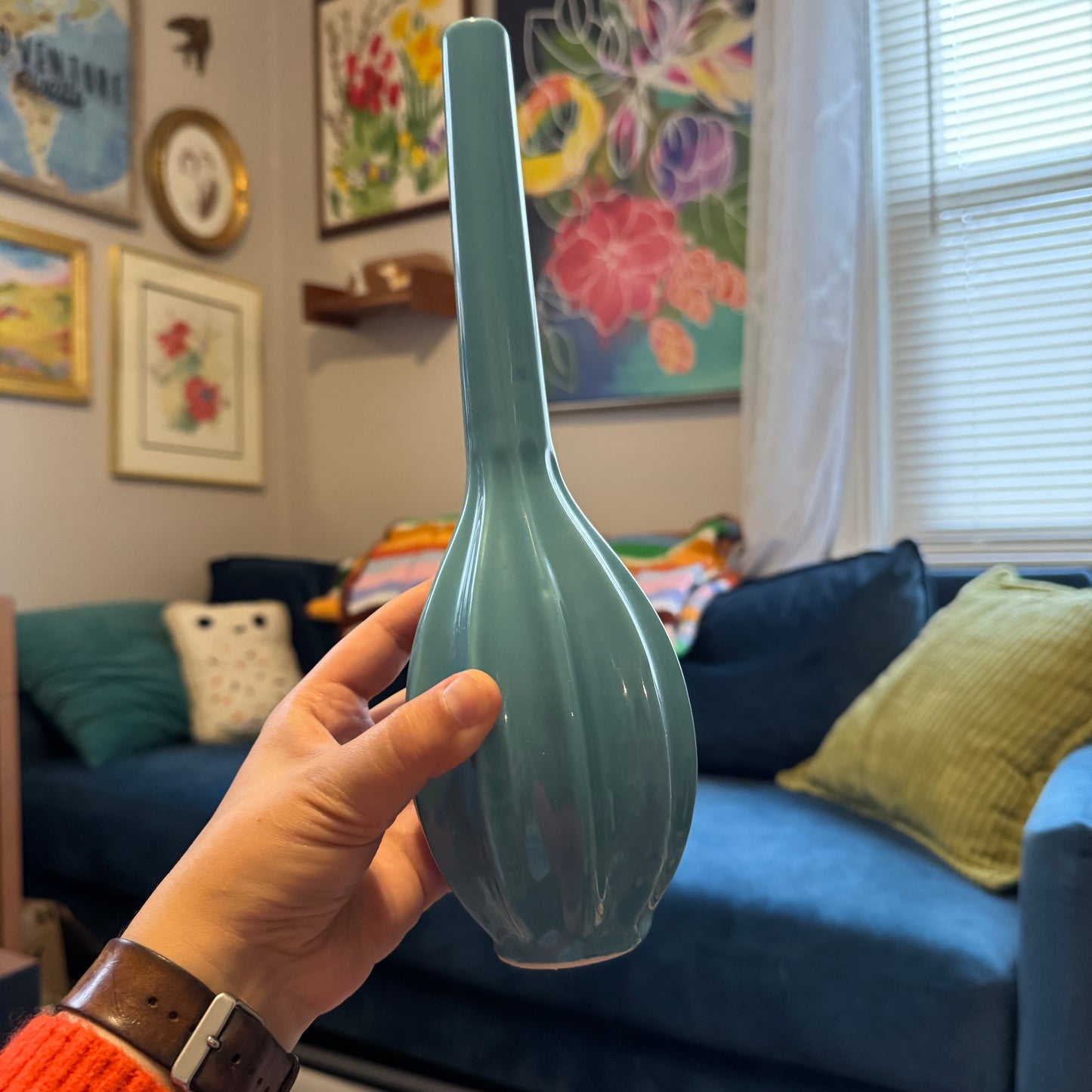 Modern Teal Ceramic Vase