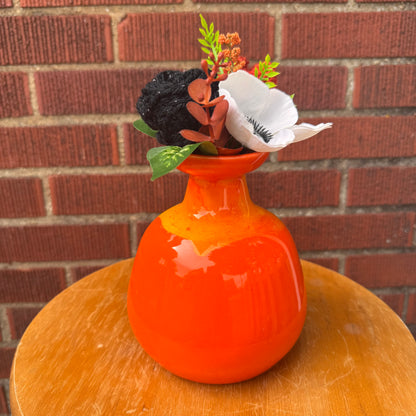 Ceramic Orange Vase Bouquet