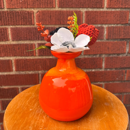 Ceramic Orange Vase Bouquet