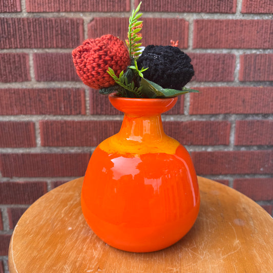 Ceramic Orange Vase Bouquet