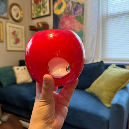 Red Art Glass Window Candle Holder