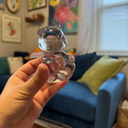 Vintage Clear Glass Bear Figurine