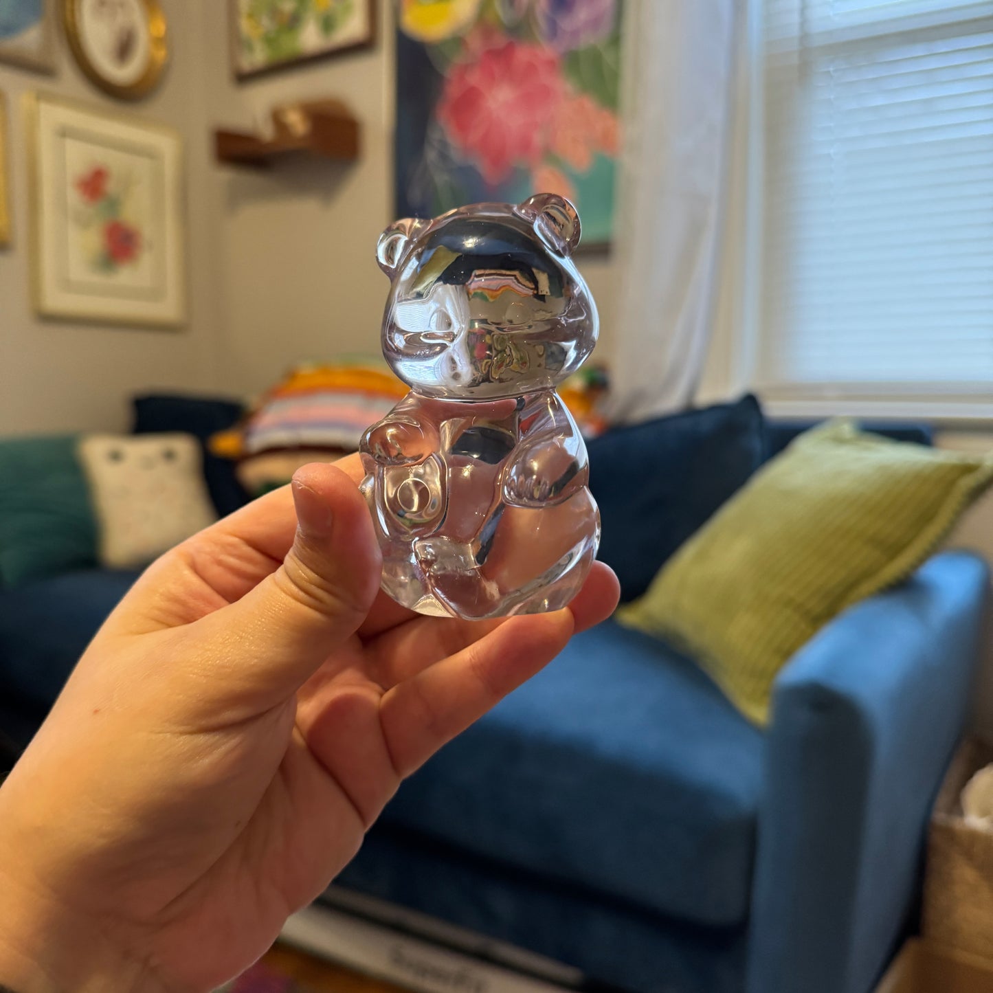 Vintage Clear Glass Bear Figurine