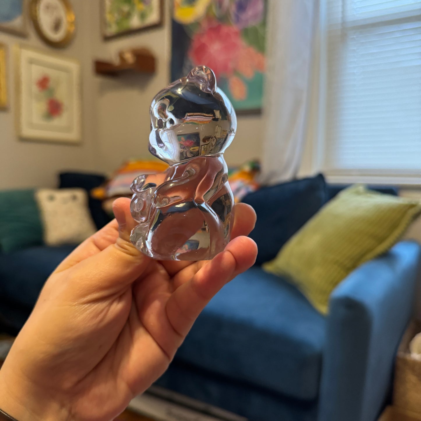 Vintage Clear Glass Bear Figurine