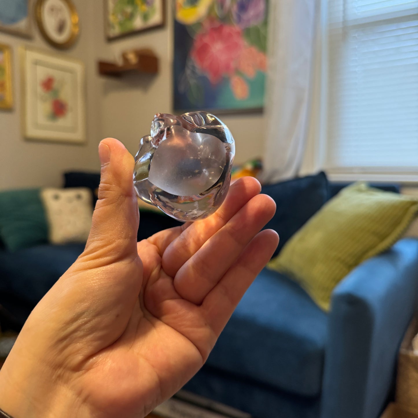 Vintage Clear Glass Bear Figurine