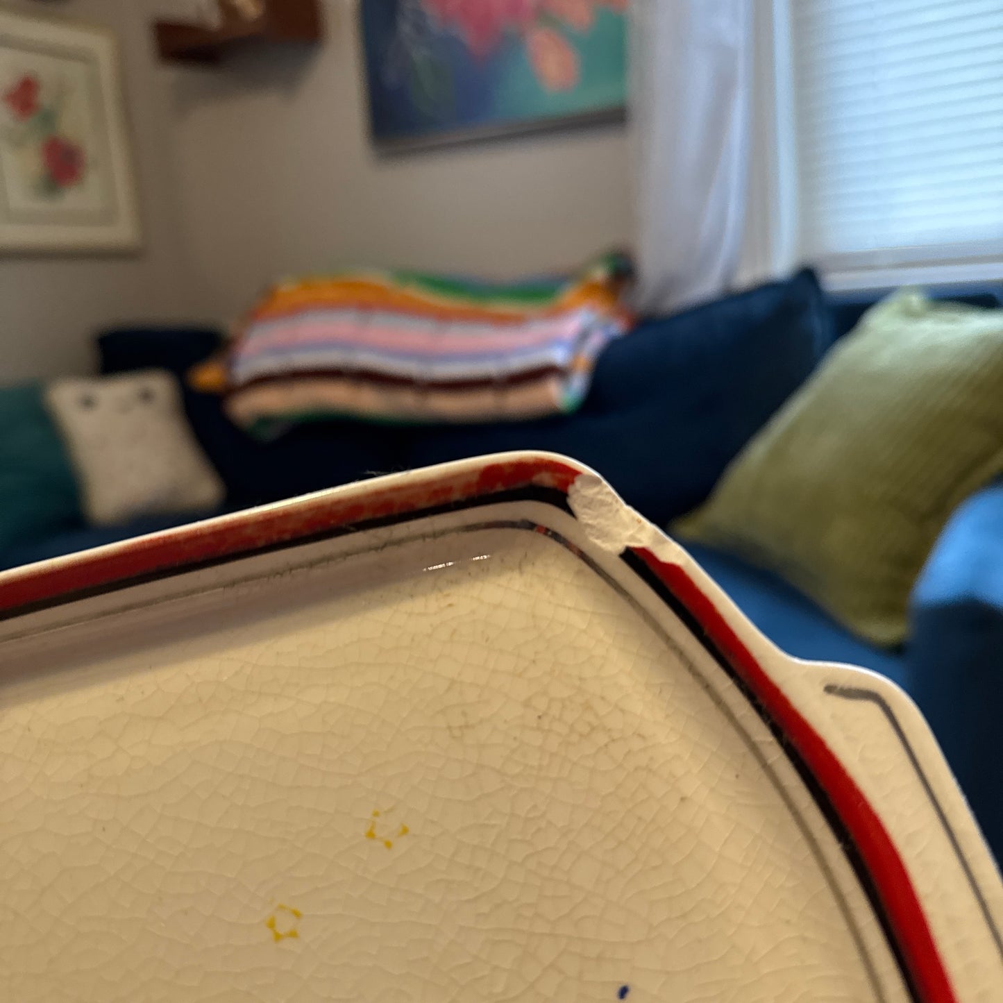 Vintage Sailboat Sugar, Creamer & Plate Set