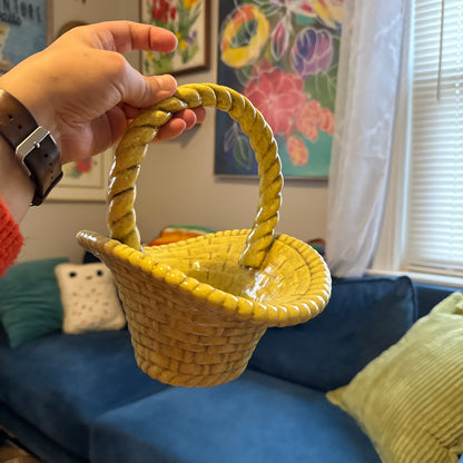 Ceramic Yellow Basket
