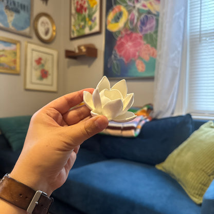 White Lotus CandleStick Holder