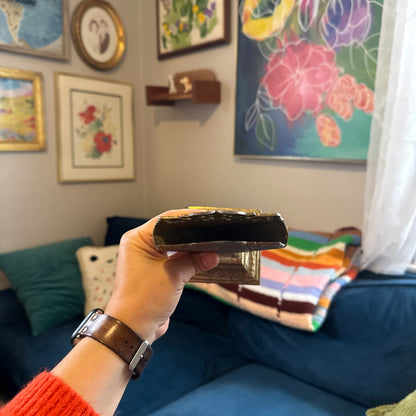 Vintage Brass/Silvertone Fan Vase