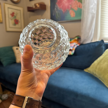 Round Vintage Clear Glass Fairy Lamp (2 Pc)