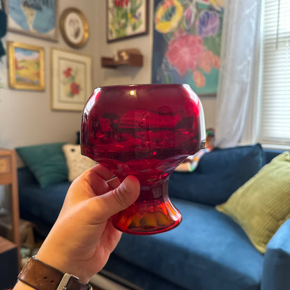 Vintage Ruby Red Glass Goblet